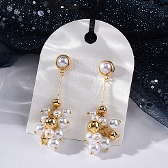 Brass Dangle Stud Earrings&nbsp;EJEW-R014-06G