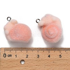 フロッキー不透明樹脂ペンダント  プラチナ鉄ループ付き  ハムスター  21x24x17mm  穴：2mm&nbsp;RESI-I335-01P-10
