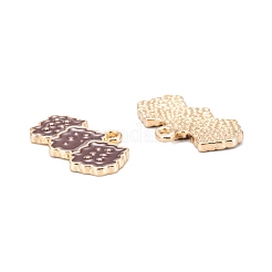 合金エナメルチャーム  ライトゴールド  クッキー  ミックスカラー  12x20.5x1.5mm  穴：1.5mm&nbsp;ENAM-O048-02KCG