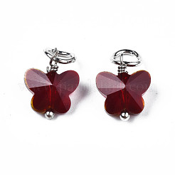 Faceted Transparent Glass Charms&nbsp;GLAA-T024-06H