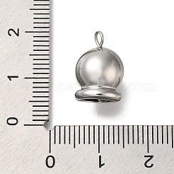 304ステンレスペンダント  ラインストーン付き  クリスマス鐘  スター  ステンレス鋼色  16x10x7.5mm  穴：1.8mm&nbsp;STAS-H227-04P-02