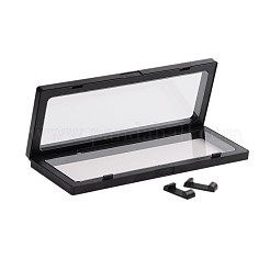 プラスチックフレームスタンド  透明なメンブレン付き  ネックレスジュエリーディスプレイ用  長方形  ブラック  23x9.5x3.5cm&nbsp;ODIS-N010-05A