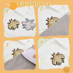 Bees Computerized Embroidery Cloth Iron on/Sew on Patches&nbsp;PATC-WH0007-61