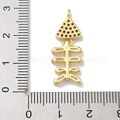 Rack Plating Brass Micro Pave Clear Cubic Zirconia Pendants&nbsp;KK-G515-23G