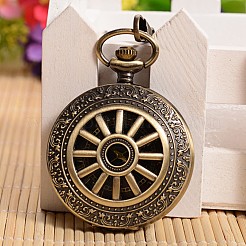 Openable Flat Round Alloy Pendant Pocket Watch&nbsp;WACH-L024-18