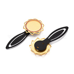 Alloy & Iron Bookmark Cabochon Settings&nbsp;PALLOY-N184-10G