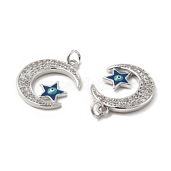 Brass Micro Pave Cubic Zirconia Pendants&nbsp;KK-E068-VB422