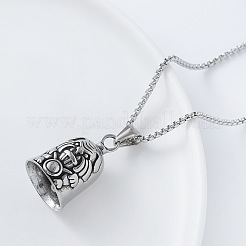 Viking Dog Guardian Bell 304 Stainless Steel Pendant Box Chain Necklaces for Men Women&nbsp;HU1943