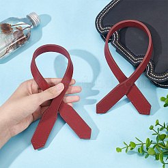 PU模造革をバッグストラップに縫い付けます  DIYの財布作り用品  暗赤色  46x1.55~2.55x0.4cm  穴：1.2mm&nbsp;FIND-WH0110-495B