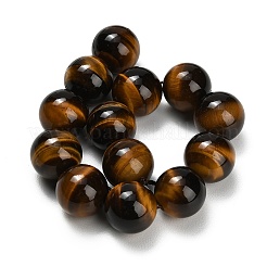 天然石タイガーアイビーズ連売り  スムーズなラウンド  グレード3 A  16mm  穴：1.2mm  約12~13個/連  8.07''（20.5センチメートル）&nbsp;G-C293-A01-16mm