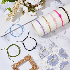 9Pcs 9 Colors Polyester Cord Braided Bead Bracelets&nbsp;BJEW-DC0001-20