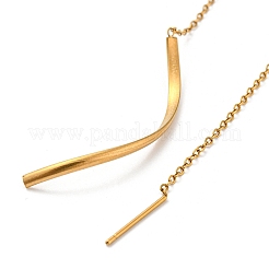 Ion Plating(IP) 304 Stainless Steel Curved Bar Dangle Stud Earring Findings&nbsp;STAS-Q310-01G