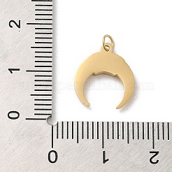 304ステンレススチール、シェルムーンチャーム付き  14KGP本金メッキ  13.5x12x1.9mm  穴：2.4mm&nbsp;STAS-K263-19G