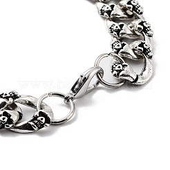 Retro Alloy Skull Curb Chains Bracelets for Women Men&nbsp;BJEW-L684-002AS