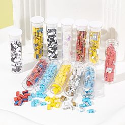 600色の不透明ガラスシードビーズ12個  2穴  長方形  ミックスカラー  4.5~5.5x2x2~2.5mm  穴：0.5~0.8mm  50個/カラー&nbsp;SEED-NB0001-67