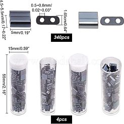 340 穴ガラスシードビーズ 2 個  不透明な色は光沢の  長方形  プルシアンブルー  5x4.5~5.5x2~2.5mm  穴：0.5~0.8mm&nbsp;SEED-NB0001-46