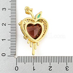 Rack Plating Brass Micro Pave Clear Cubic Zirconia Pendants&nbsp;ZIRC-L100-162G