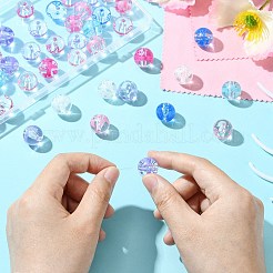 50 個の UV メッキ透明アクリルビーズ  花の丸  ミックスカラー  15.5mm  穴：2.5mm&nbsp;MACR-CJ0002-13