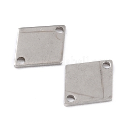 変色しにくい201ステンレススチールリンクコネクター  菱形  ステンレス鋼色  14.5x11.5x0.8mm  穴：1.4mm&nbsp;STAS-K217-44