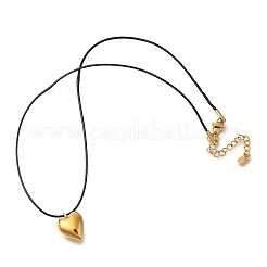 Ion Plating(IP) 304 Stainless Steel Heart Pendant Necklaces for Women&nbsp;NJEW-F328-17G