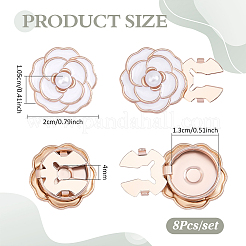 8Pcs Flower Alloy Resin Cufflinks&nbsp;FIND-PH0038-19A