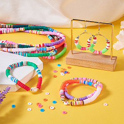 6 Strands 6 Colors Handmade Polymer Clay Bead Strands&nbsp;CLAY-TA0001-39