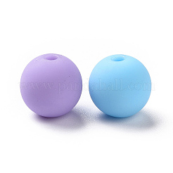 ラバー加工アクリルビーズ  ラウンド  ミックスカラー  12x11mm  穴：2mm  515個/ 500g&nbsp;SACR-P018-06A-M