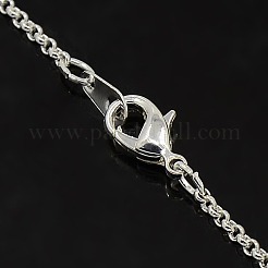 真鍮製チェーンネックレス  プラチナ  18.8インチ（47.8cm）  1.6mm&nbsp;X-NJEW-D079-N