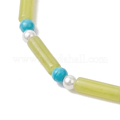 Natural Lemon Jade & Synthetic Turquoise Beaded Bracelets for Women&nbsp;BJEW-JB12027-02