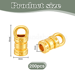 チベットスタイルの亜鉛合金コードエンド200個  バレル  アンティーク黄金  10x4mm&nbsp;FIND-PH0028-31AG