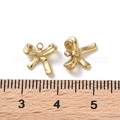 304ステンレススチールチャーム  ちょう結びのチャーム  14KGP本金メッキ  9.5x10x4.5mm  穴：1.2mm&nbsp;STAS-L022-395G-01