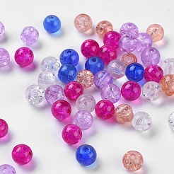 Baking Paint Crackle Glass Beads&nbsp;DGLA-X0006-6mm-06