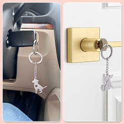 2Pcs 2 Styles 201 Stainless Steel Keychains&nbsp;KEYC-TAD0001-15A