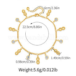 Brass Crystal Rhinestone Infinity Charm Anklets for Women&nbsp;FS-WG122D3-01