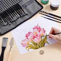 23Pcs Wool & Nylon Painting Brush and 1Pc 304 Stainless Steel Scraper&nbsp;AJEW-WH0696-657