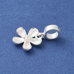 925 Sterling Silver Flower European Dangle Charms&nbsp;STER-H115-14S