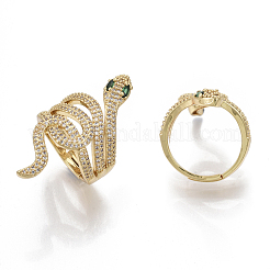 Adjustable Brass Micro Pave Cubic Zirconia Finger Rings&nbsp;ZIRC-R019-004-NF