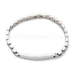 304ステンレススチールリンクチェーンブレスレット  女性用・男性用IDブレスレット  ステンレス鋼色  8-5/8x1/4インチ（21.8x0.6cm）&nbsp;BJEW-R018-21P