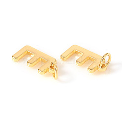 真鍮製チャーム  丸カン付き  文字L  18KGP本金メッキ  文字.e  E：10x5x1mm  穴：2.5mm&nbsp;KK-I672-01E-G