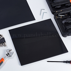 2枚 2種類のスタイルのHDPEシート  正方形  ブラック  300x300x3~6mm  1個/スタイル&nbsp;DIY-GA0008-60A