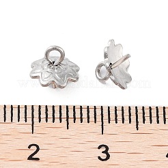 変色しない304ステンレススチールカップペグベイル  花の形  ステンレス鋼色  7x7x7mm  穴：1.5mm  ピン：0.8mm。&nbsp;STAS-K274-01B-P