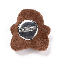 Gingerbread Man Cotton & Non-Woven & Velvet Fabric Brooch&nbsp;JEWB-A003-11