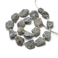 天然石ラブラドライトビーズ連売り  ナゲット  10~27x17~33x17~33mm  穴：2~2.5mm  約12~15個/連  15.7インチ&nbsp;G-R421-09