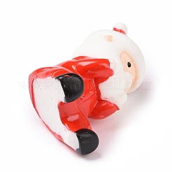 クリスマステーマ樹脂ディスプレイ装飾  家の装飾のための  写真の小道具  ドールハウス用家具  座っているサンタクロース  レッド  29x18x21mm&nbsp;RESI-H141-30