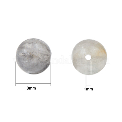 Natural Gemstone Cloudy Quartz Round Beads Strands&nbsp;G-OC0001-17