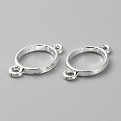 亜鉛合金オープンバックベゼルコネクタチャーム  DIY UVレジンのリンク  エポキシ樹脂  プレスジュエリー  シルバーカラー  オーバル  18x10.5x1.8mm  穴：1.6mm&nbsp;FIND-WH0139-69B-S
