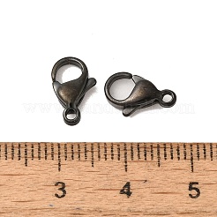 イオンプレーティング（IP）304ステンレススチールカニカン  オウムトリガークラスプ  ブラック  13x8x4mm  穴：1.5mm&nbsp;STAS-AB13-B