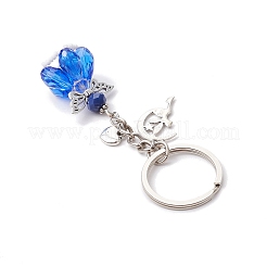 Glass & Tibetan Style Alloy Keychain&nbsp;KEYC-MZ00037-02