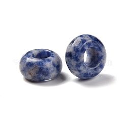 ナチュラルブルースポットジャスパーヨーロッパビーズ  大穴ビーズ  ロンデル  14x7~8mm  穴：6mm&nbsp;G-G740-14x8mm-32