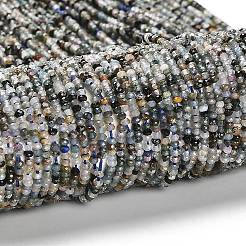 天然石アパタイトビーズ連売り  多面カット  ロンデル  2~2.5x1~1.5mm  穴：0.5mm  約238個/連  15.16''（38.5センチメートル）&nbsp;G-RM2025-D08-A